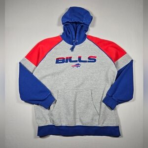 Vintage Style Retro NFL Team Apparel Buffalo Bills Fleece Hoodie Men's Large